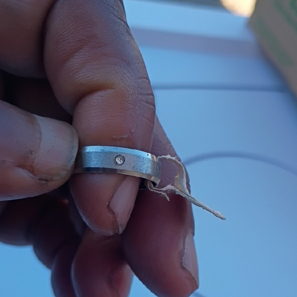 Silver Ring with Diamond Accent